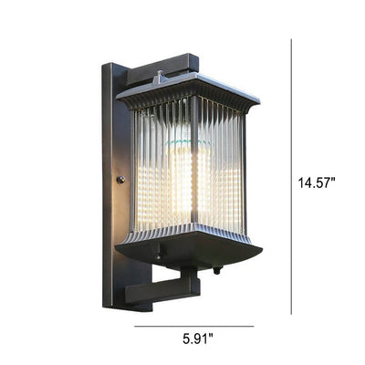 Moderne minimalistische quadratische Aluminiumglas-1-Licht-wasserdichte Wandleuchte für den Außenbereich 