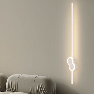 Modern Minimalist Iron Aluminum Long Strip LED Wall Sconce Lamp For Living Room