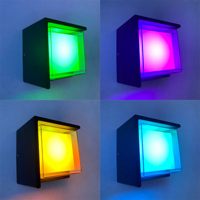 Smart Outdoor Rhombus Aluminum App Dimming LED Wall Sconce Lamp