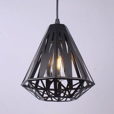 Nordic Simplicity Iron Geometry Triangle 1-Light Pendant Light