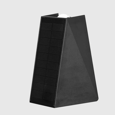 Modern Pure Black Geometric Plastic Solar LED Outdoor Waterproof Garden Wall Light