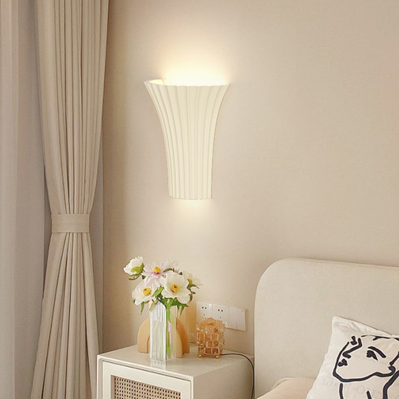 Modern Minimalist Half Cylinder Hardware Resin 1-Light Wall Sconce Lamp For Bedroom