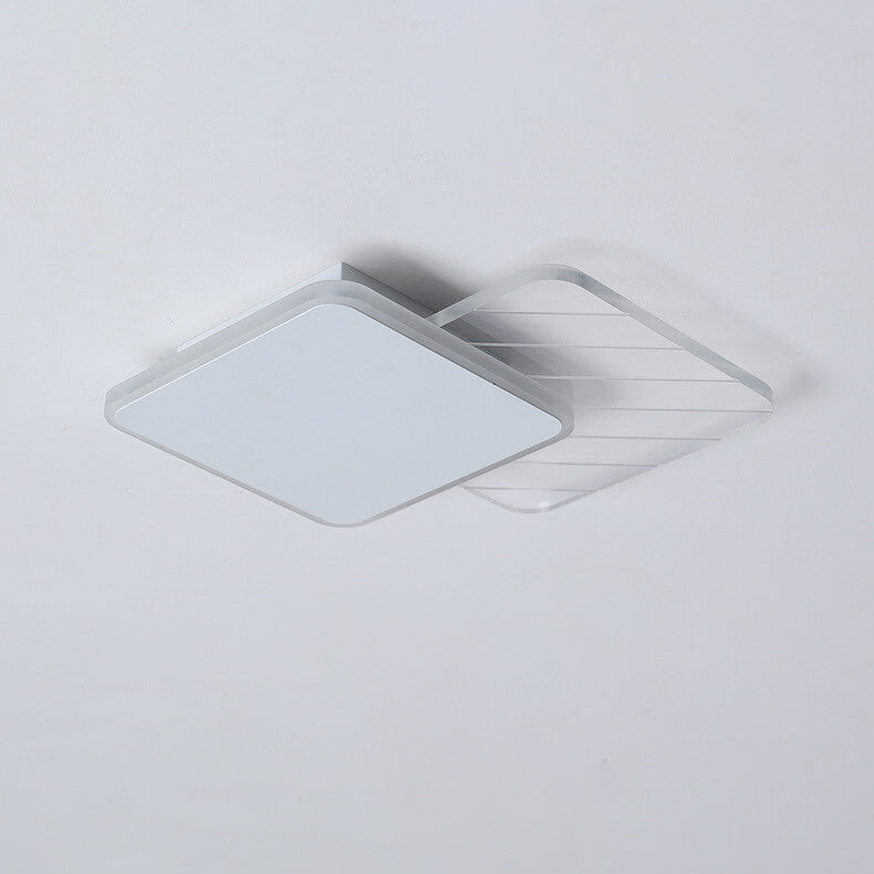 Creative Simple Geometric Overlap Design LED Flush Mount Light