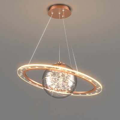 Contemporary Scandinavian Universe Planet Acrylic LED Pendant Light For Living Room