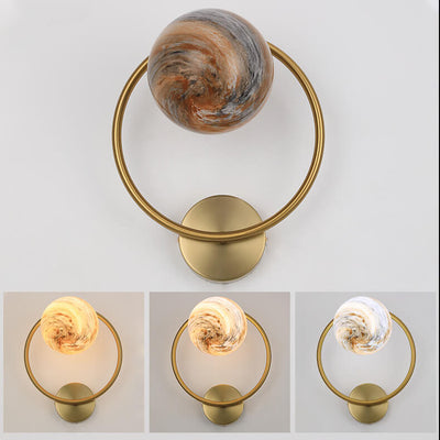 Modern Creative Planet Glass Circle 1-Light Wall Sconce Lamp