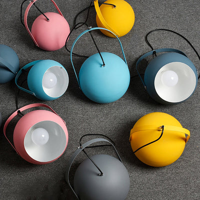 Contemporary Creative Macaron Orb Aluminum 1-Light Pendant Light For Bedroom