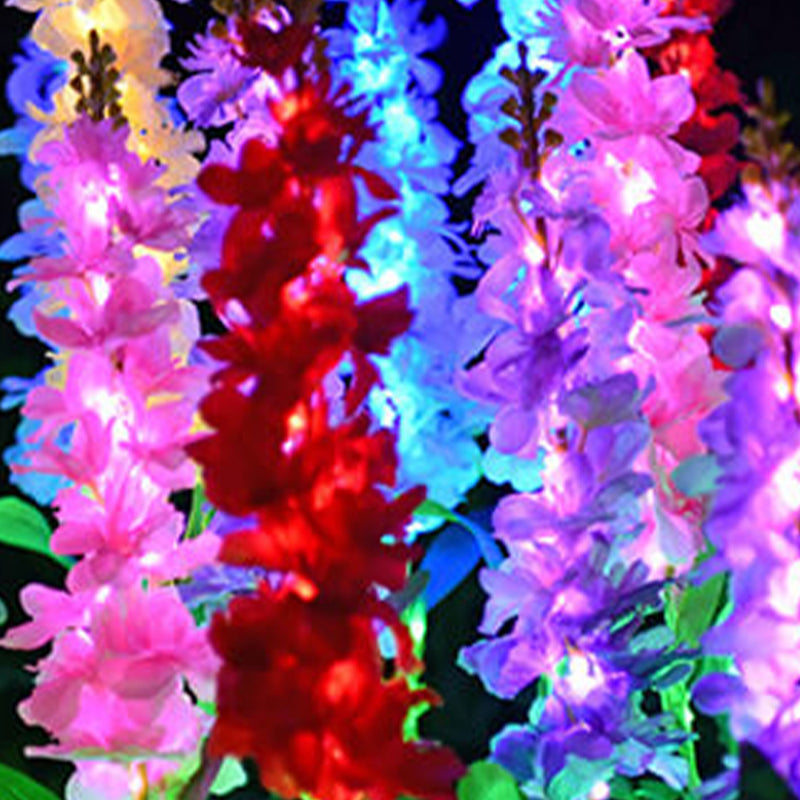 Festive Decoration Simulation Violet Silk Cloth LED Solar Outdoor Light