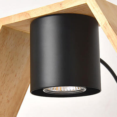 Nordic Minimalist Wood Hexagonal 1-Light Melting Wax Table Lamp