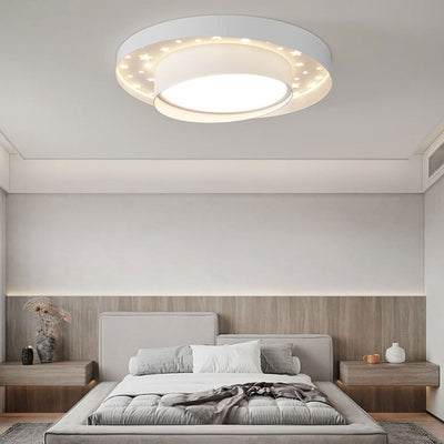 Nordic Minimalist Round Star Effect LED Flush Mount Ceiling Light