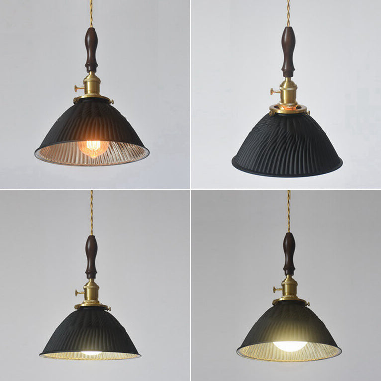 Modern Retro Solid Color Brass Glass Iron 1-Light Pendant Light