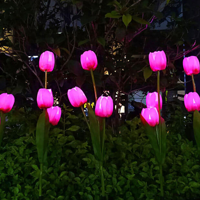 Solar Tulip Lawn Light Outdoor Garden LED Tulip Flower Light Ground Insert Landscape Light