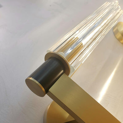 Modern Minimal Brass Crystal Column 1/2 Light Wall Sconce Lamp