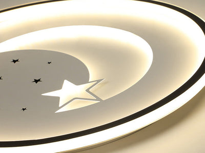 Nordic Minimalist Moon Circle Ring Slim LED Flush Mount Ceiling Light