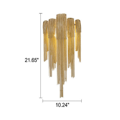 Postmodern Luxury Aluminum Chain Tassel  2-Light Wall Sconce