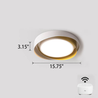 Moderne, minimalistische, runde LED-Deckenleuchte aus Schmiedeeisen