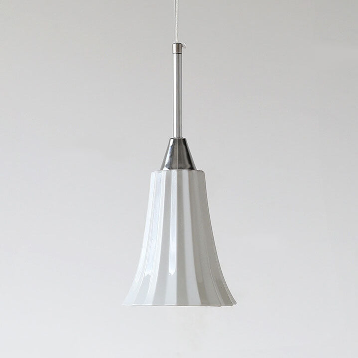 Luminaire suspendu moderne et minimaliste à 1 lumière en forme de cloche à texture en céramique 