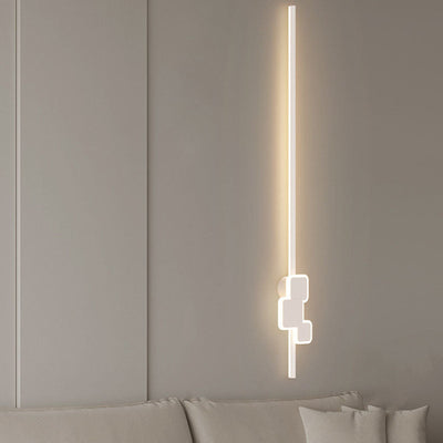 Modern Minimalist Iron Aluminum Long Strip LED Wall Sconce Lamp For Living Room