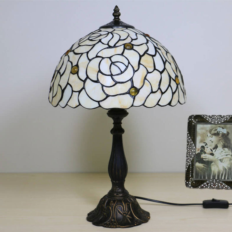 Tiffany Creative Yellow Rose Dome 1-Light Table Lamp