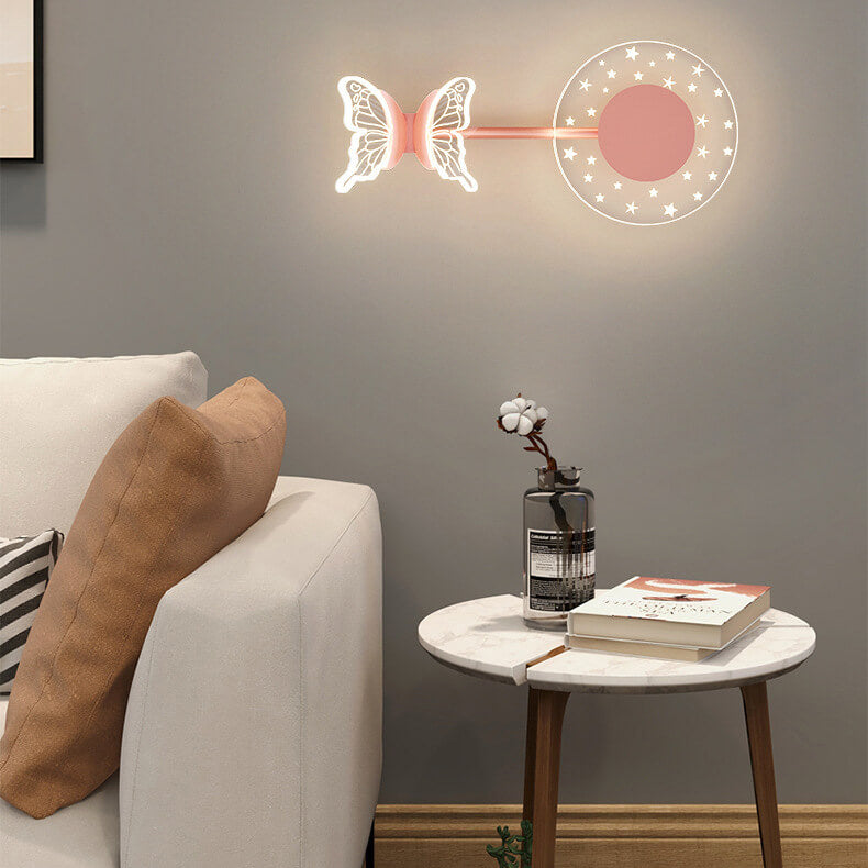 Creative Modern Acrylic Butterfly Star Design LED Wall Sconce Lamp