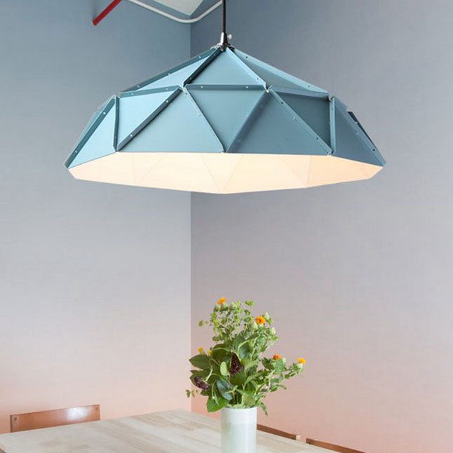 Lampe suspendue à 1 lumière en fer prismatique de grange créative nordique 