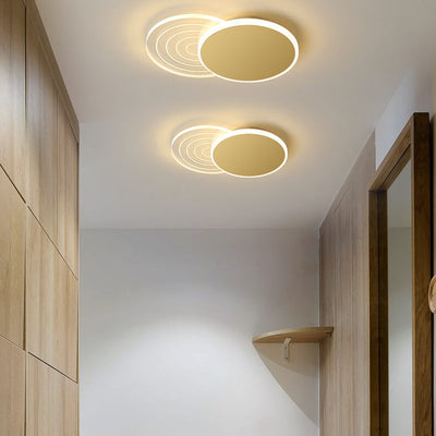 Creative Simple Geometric Overlap Design LED Flush Mount Light