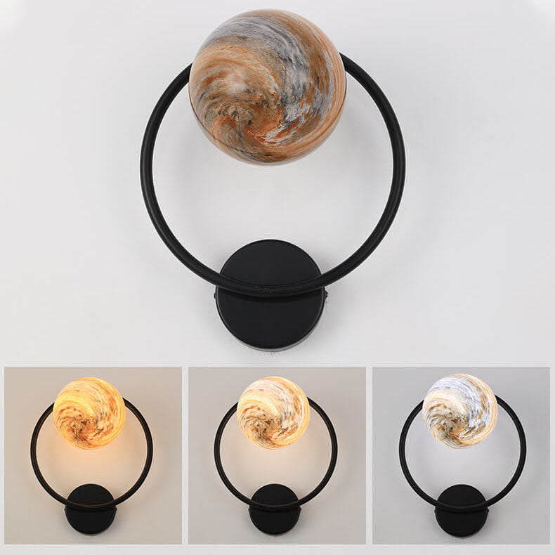 Modern Creative Planet Glass Circle 1-Light Wall Sconce Lamp