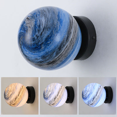 Nordic Creative Planet Glass Orb 1-Light Wall Sconce Lamp