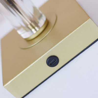 Modern Minimalist Cone Pleated Fabric Crystal Hardware 1-Light Table Lamp