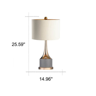 Modern Minimalist Canvas Hardware Cylinder Base 1-Light Table Lamp