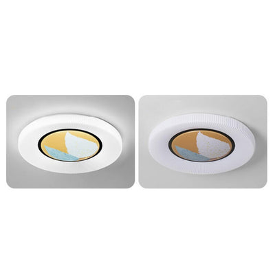 Modern Minimalist Round Painted Acrylic LED Flush Mount Ceiling Light