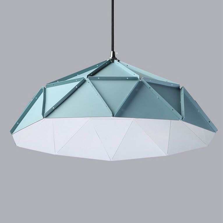 Lampe suspendue à 1 lumière en fer prismatique de grange créative nordique 