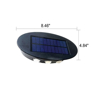 Modern Round Tempered Glass Waterproof Solar LED Outdoor Garden Wall Sconce Lamp