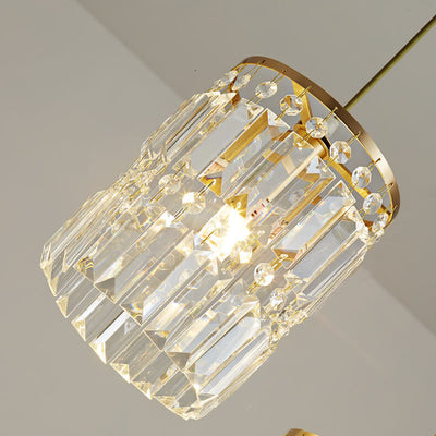 Nordic Postmodern Light Luxury All Copper Crystal 1/3-Light Island Light Kronleuchter