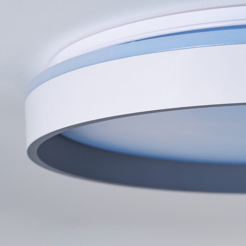 Modern Minimalist Blue Sky Round LED Flush Mount Ceiling Light