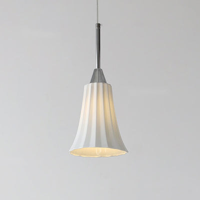 Luminaire suspendu moderne et minimaliste à 1 lumière en forme de cloche à texture en céramique 