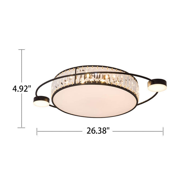 Nordische Luxus-Kristall-Rundring-Satelliten-LED-Unterputz-Deckenleuchte