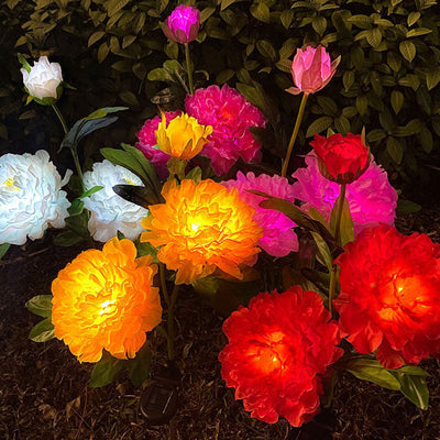 Moderner simulierter Blumen-dekorativer Solaraußenrasen LED-Garten-Boden-Einsatz-Landschaftslicht 