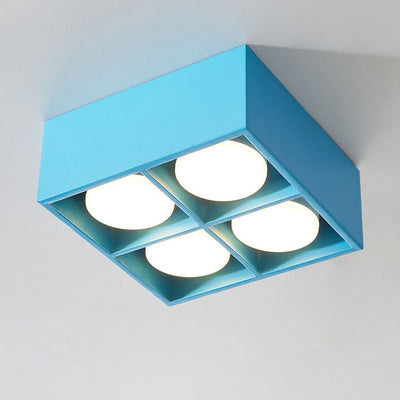 Minimalist Square Box Spotlight Iron LED Flush Mount Ceiling Light