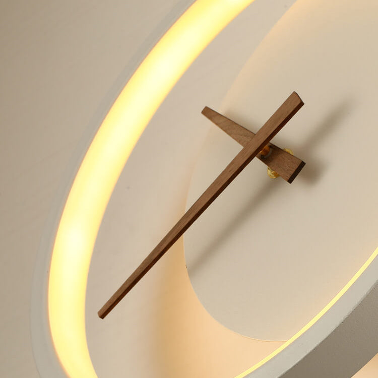 Applique murale LED ronde avec horloge créative nordique 