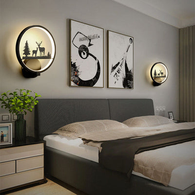 European-style Creative Moose Round Silicone Acrylic LED Wall Sconce Lamp