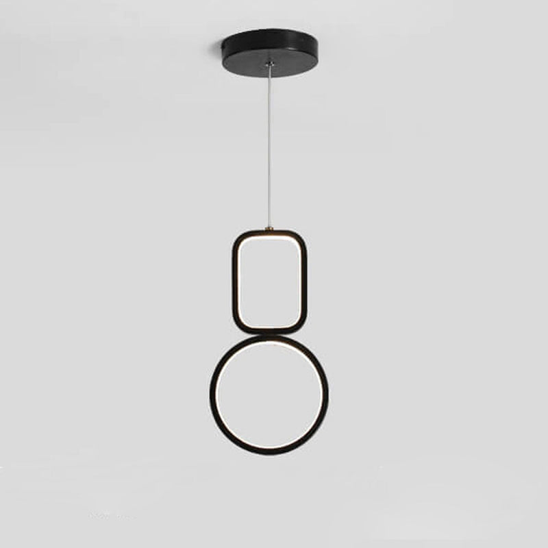 Nordische minimalistische LED-Pendelleuchte mit geometrischem Ring aus Eisen