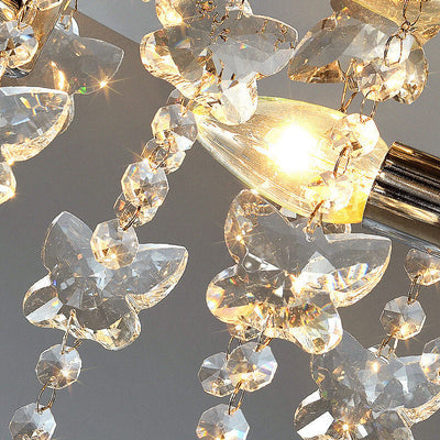 Modern Luxury Crystal Round Butterfly Pendant 6/8/12 Light Flush Mount Ceiling Light