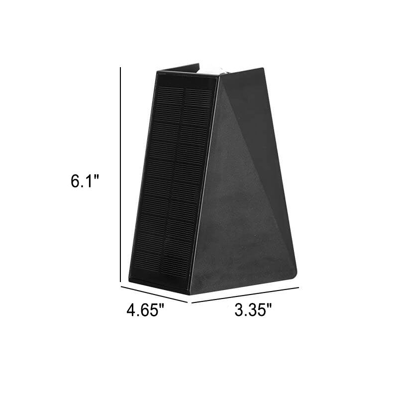 Modern Pure Black Geometric Plastic Solar LED Outdoor Waterproof Garden Wall Light