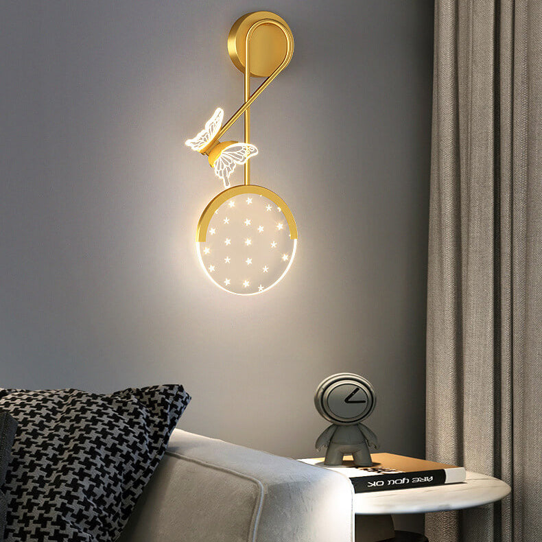 Creative Modern Acrylic Butterfly Star Design LED Wall Sconce Lamp