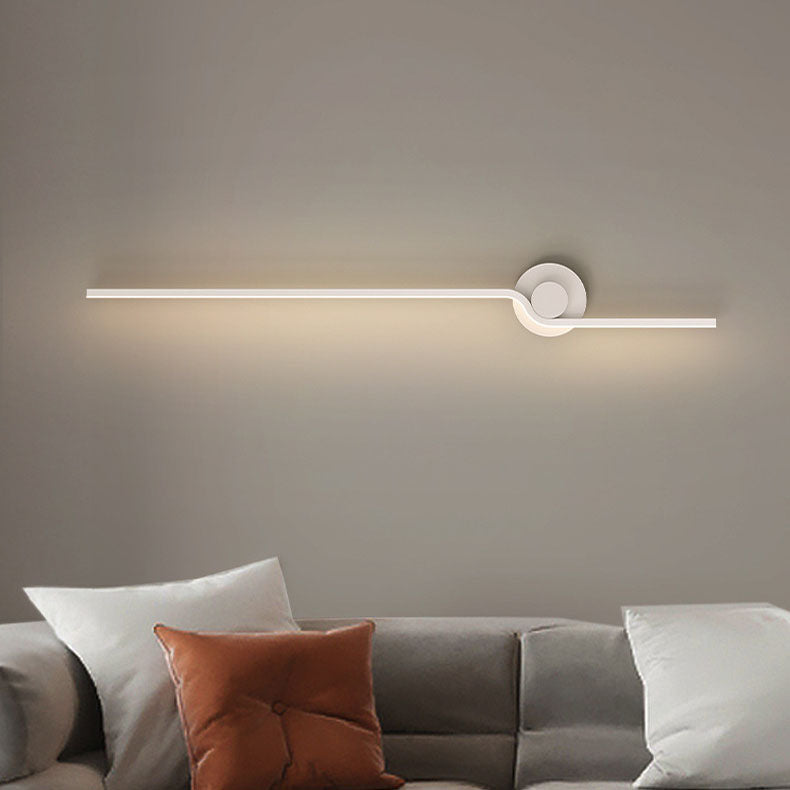 Modern Minimalist Iron Aluminum Long Strip LED Wall Sconce Lamp For Living Room