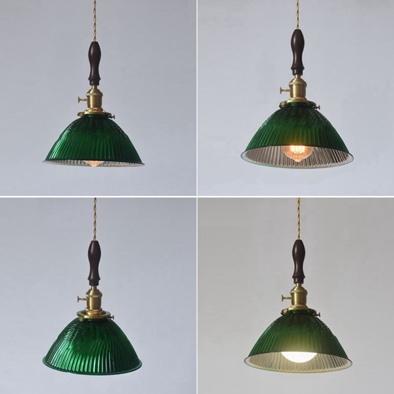 Modern Retro Solid Color Brass Glass Iron 1-Light Pendant Light