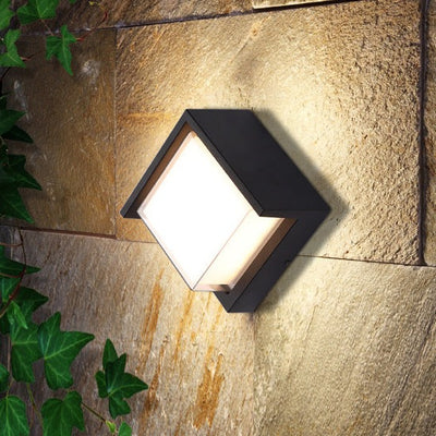 Smart Outdoor Rhombus Aluminum App Dimming LED Wall Sconce Lamp