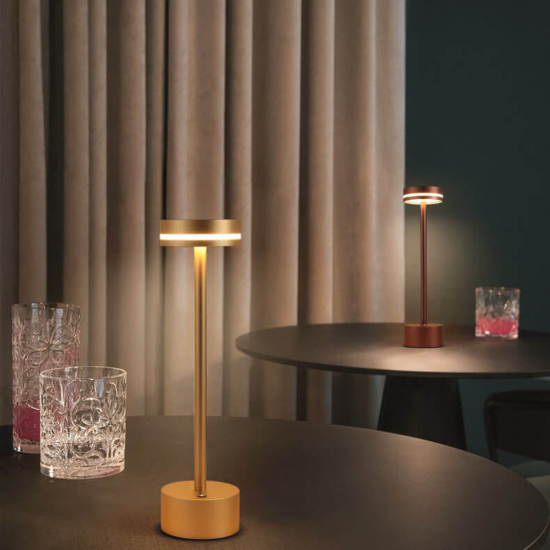 Modern Minimalist Cylindrical Metal Acrylic USB LED Table Lamp