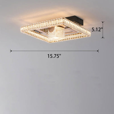 Modern Luxury Square Crystal Acrylic LED Flush Mount Ceiling Light