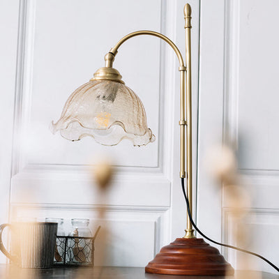Lampes de table à DEL à 1 lumière en verre texturé vintage 